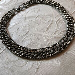 Vintage Heavy Link Chain Collar Steampunk Necklace